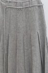 SAMUEL GUI YANG 25 Autumn/Winter Drawstring Jacket/Belt Scottish Tweed Wool Skirt SGY-AW25BSK06-1-1-GREY MELANGE Skirt (AW25BMWJT08)